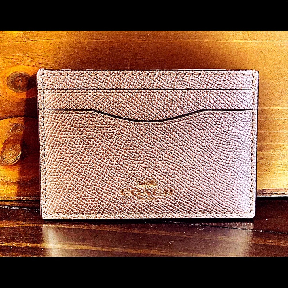 🌈COACH Metallic Platinum Card Case Wallet🌈